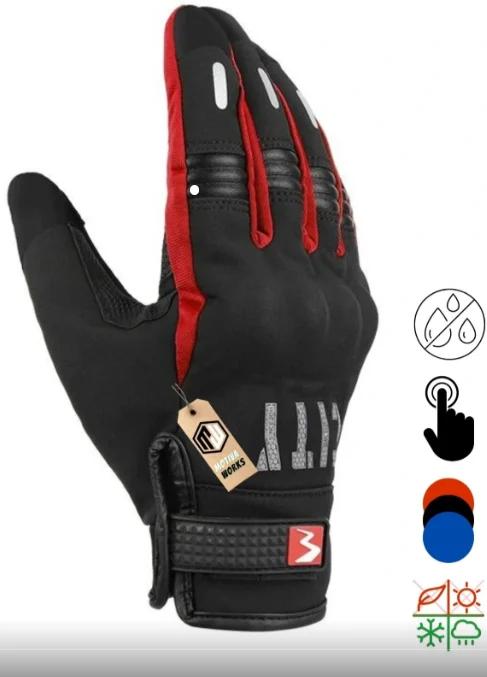 Kırmızı SoftShell MD100K City Motosiklet Eldiveni Reflektörlü Gizli Korumalı Yeni Model