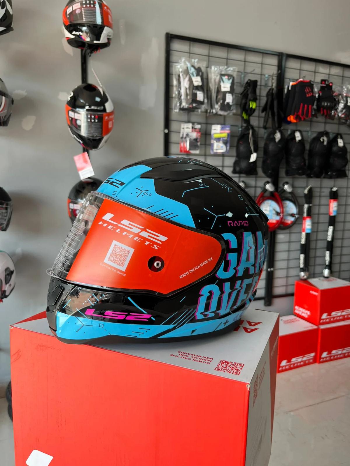 LS2 TAM KAPALI KASK RAPİD MAVİ